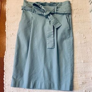 Ann Taylor Blue Belted Pencil  Skirt size 0